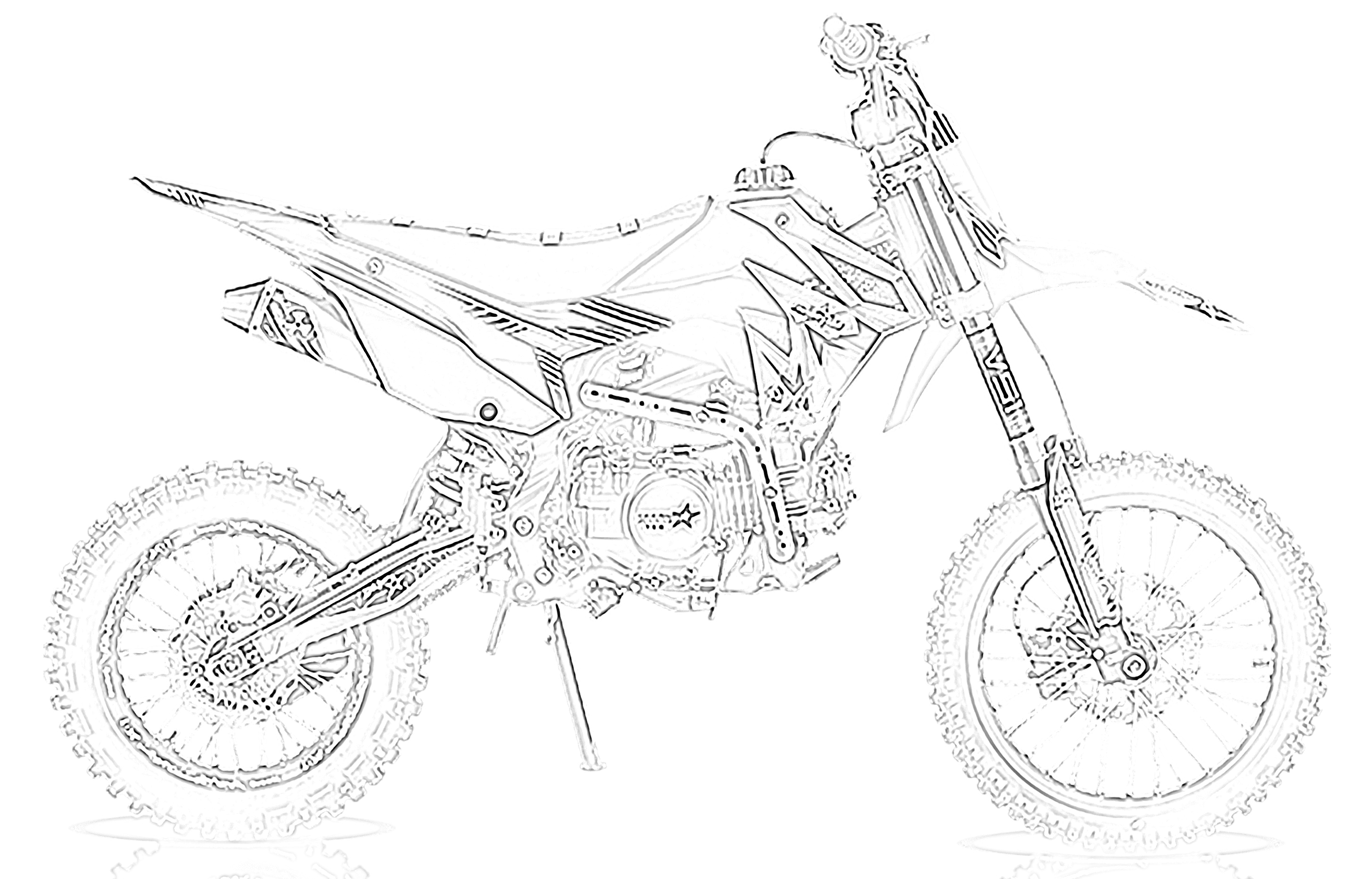 Dirt bike side view coloring page