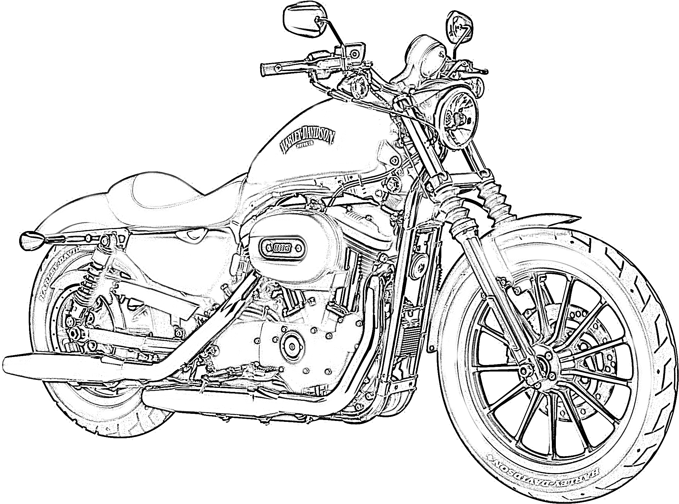 10 Free Harley Davidson Coloring Pages for Kids