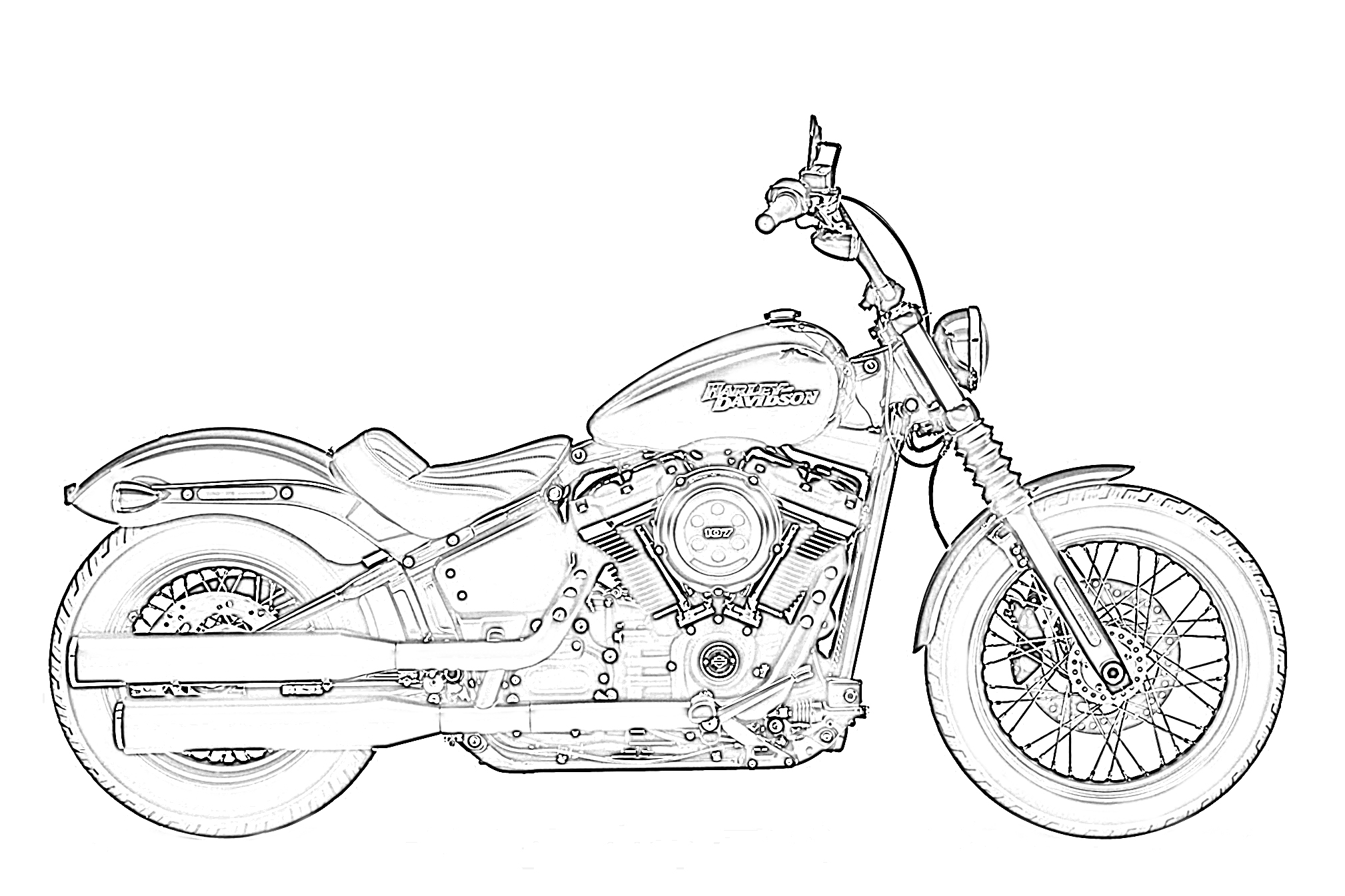 903 Unicorn Free Printable Harley Davidson Coloring Pages with Animal character