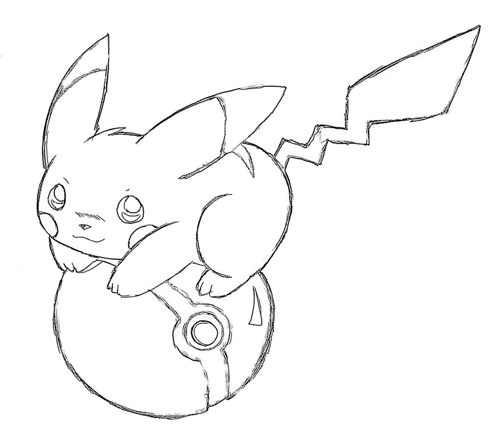 Pikachu on pokeball coloring page | | BestAppsForKids.com