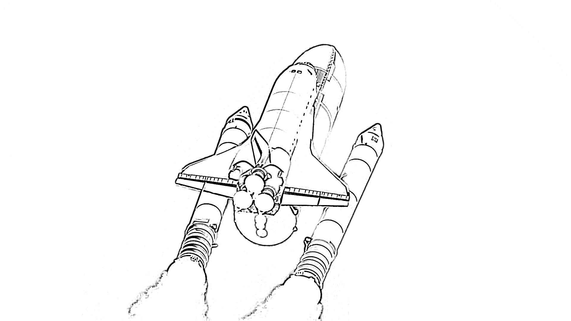 Rocket ship flying coloring page