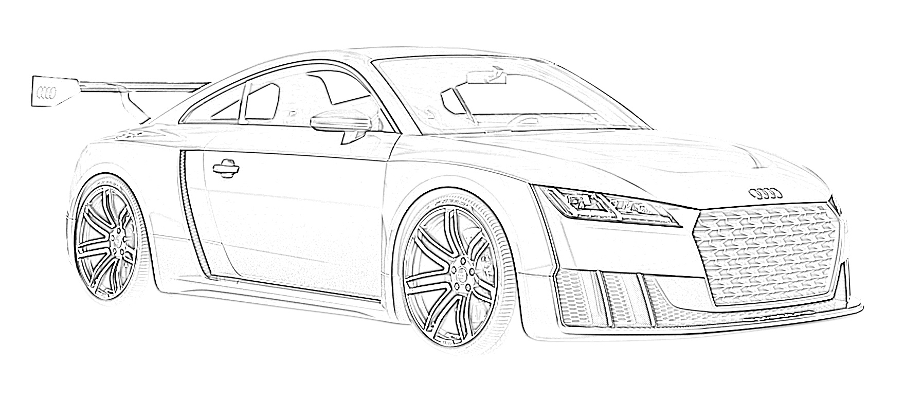 Sports car audi coupe coloring page