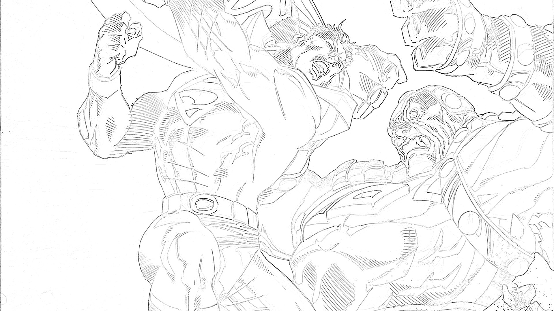 Superman fighting bad guy coloring page