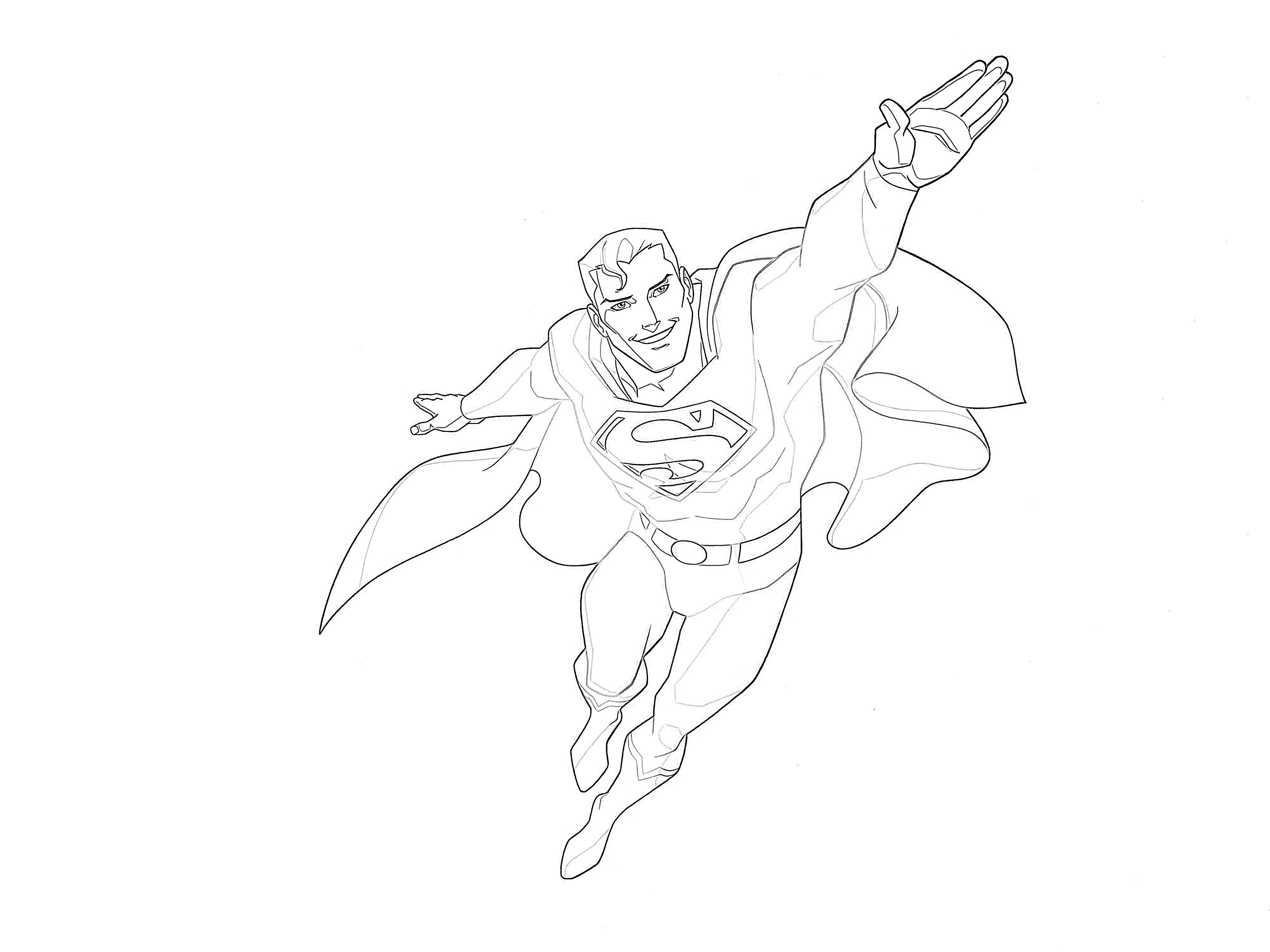 222 Simple Superman Flying Coloring Pages for Kids