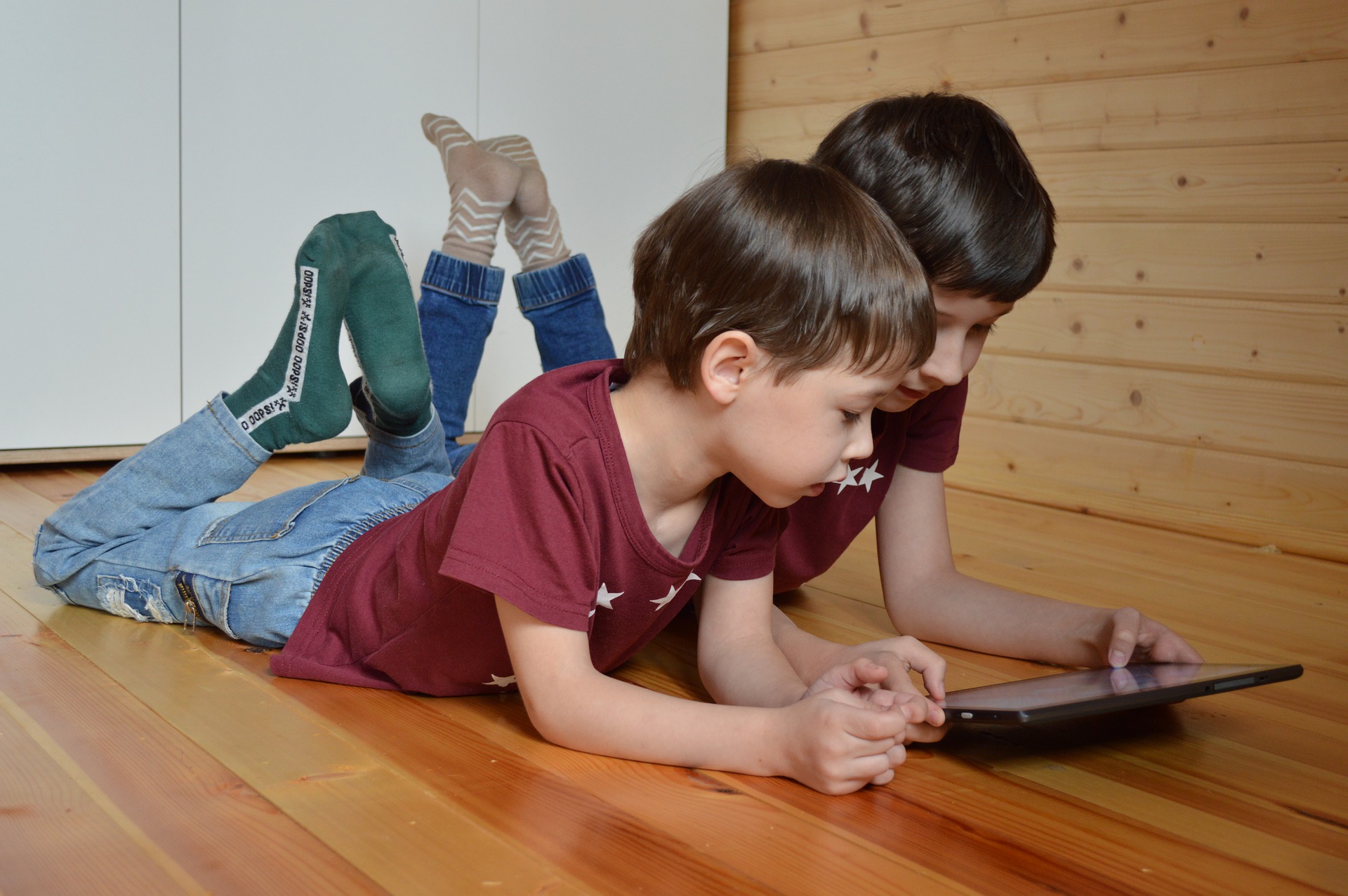 two boys with tablet
